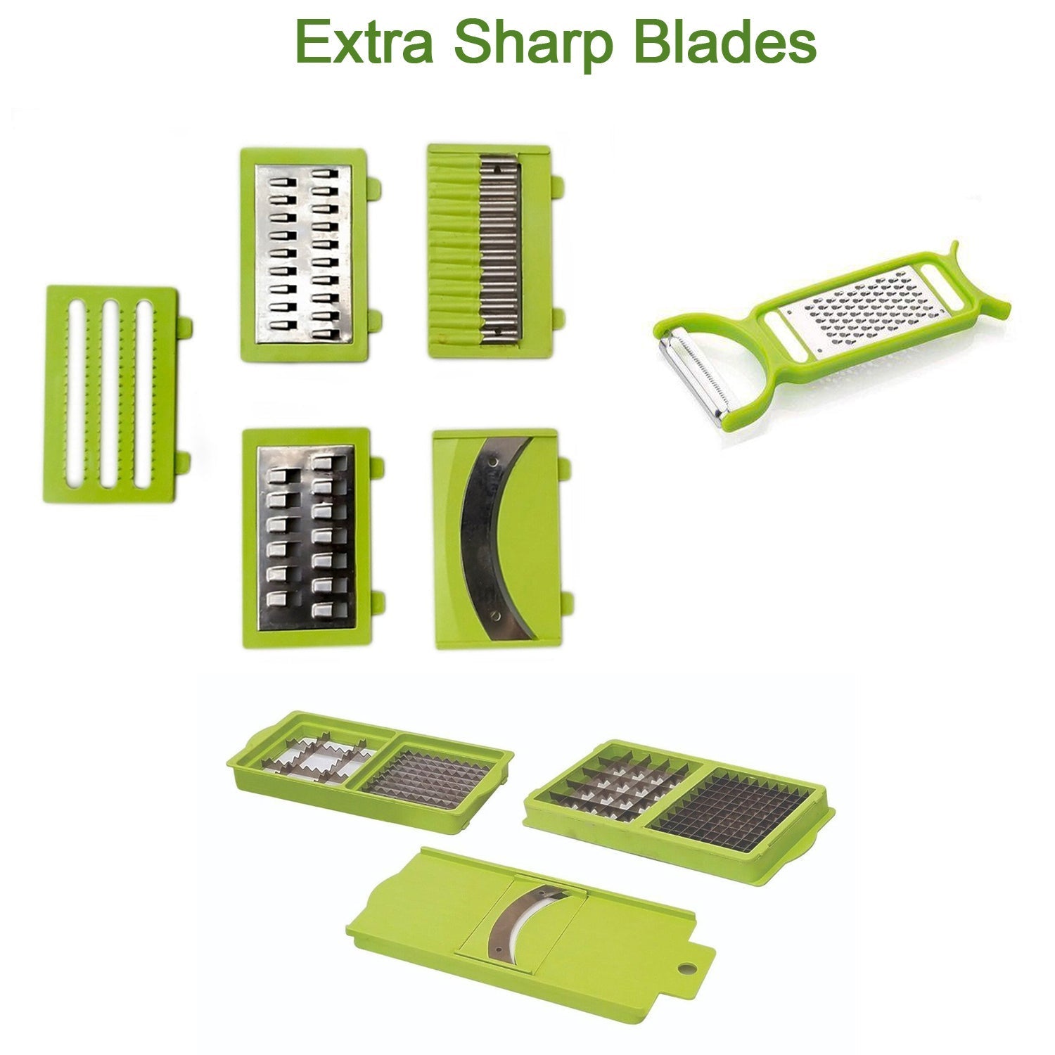 Versatile plastic grater and slicer, includes multiple attachments Versatile plastic grater and slicer, includes multiple attachments